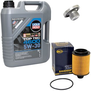 Engine Oil Set 5W-30 5 liters + Oilfilter SCT SH 4066 P + Oildrainplug 04572