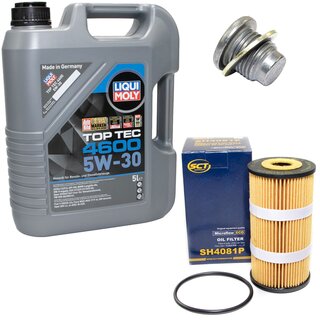 Engine Oil Set 5W-30 5 liters + Oilfilter SCT SH 4081 P + Oildrainplug 101250