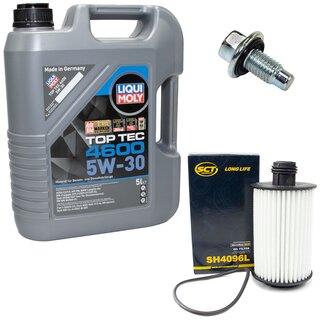 Engine Oil Set 5W-30 5 liters + Oilfilter SCT SH 4096 L + Oildrainplug 48881