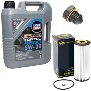 Engine Oil Set 5W-30 5 liters + Oilfilter SCT SH 420 L + Oildrainplug 12281