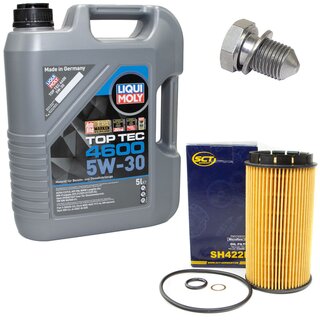 Engine Oil Set 5W-30 5 liters + Oilfilter SCT SH 422 P + Oildrainplug 48871