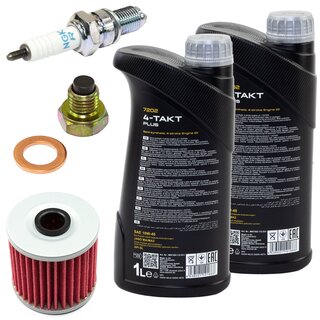 Maintenance package oil 2 liters + oil filter + oil drain plug + spark plug