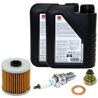 Maintenance package oil 2 liters + oil filter + oil drain plug + spark plug