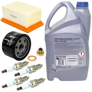 Maintenance set oil 4 Liters + air filter + oil filter + oil drain plug + spark plugs