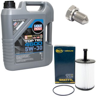 Engine Oil Set 5W-30 5 liters + Oilfilter SCT SH 4771 L + Oildrainplug 15374