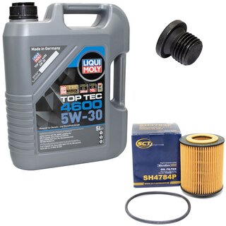 Engine Oil Set 5W-30 5 liters + Oilfilter SCT SH 4784 P + Oildrainplug 48874