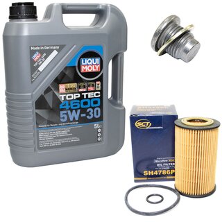 Engine Oil Set 5W-30 5 liters + Oilfilter SCT SH 4786 P + Oildrainplug 101250