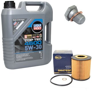 Engine Oil Set 5W-30 5 liters + Oilfilter SCT SH 4789 P + Oildrainplug 100551