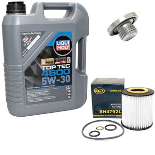 Engine Oil Set 5W-30 5 liters + Oilfilter SCT SH 4792 L + Oildrainplug 04572