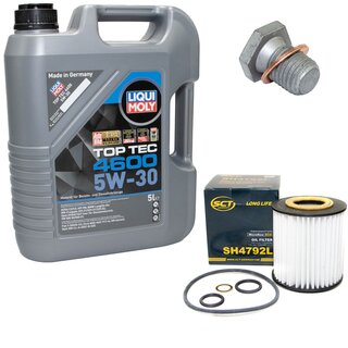 Engine Oil Set 5W-30 5 liters + Oilfilter SCT SH 4792 L + Oildrainplug 100551