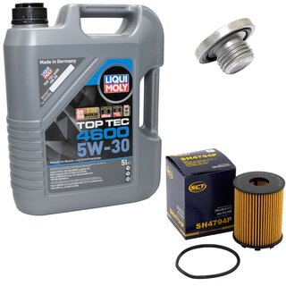 Engine Oil Set 5W-30 5 liters + Oilfilter SCT SH 4794 P + Oildrainplug 04572