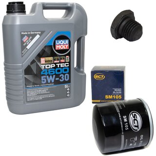 Engine Oil Set 5W-30 5 liters + Oilfilter SCT SM 105 + Oildrainplug 48877