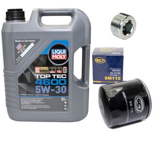 Engine Oil Set 5W-30 5 liters + Oilfilter SCT SM 110 + Oildrainplug 38179
