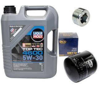 Engine Oil Set 5W-30 5 liters + Oilfilter SCT SM 112 + Oildrainplug 38179