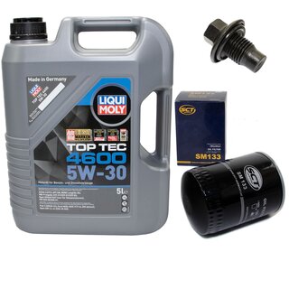 Engine Oil Set 5W-30 5 liters + Oilfilter SCT SM 133 + Oildrainplug 21096