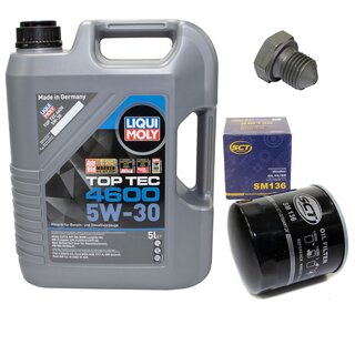 Engine Oil Set 5W-30 5 liters + Oilfilter SCT SM 136 + Oildrainplug 03272