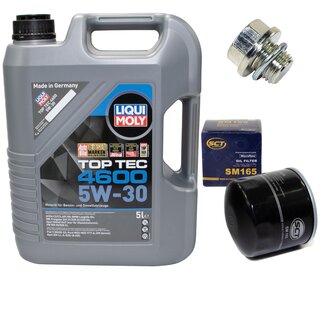 Engine Oil Set 5W-30 5 liters + Oilfilter SCT SM 165 + Oildrainplug 30269