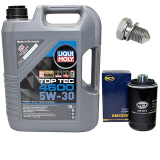Engine Oil Set 5W-30 5 liters + Oilfilter SCT SM 5086 + Oildrainplug 48871