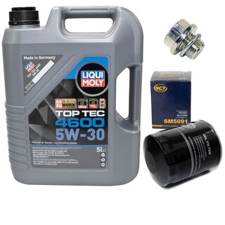 Engine Oil Set 5W-30 5 liters + Oilfilter SCT SM 5091 + Oildrainplug 30269