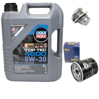 Engine Oil Set 5W-30 5 liters + Oilfilter SCT SM 832 + Oildrainplug 101250