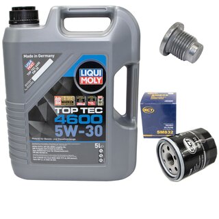 Motorl Set 5W-30 5 Liter + lfilter SM 832 + lablassschraube 48880