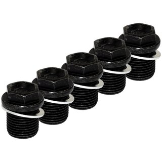 Oil drain plug FEBI 47739 M18 x 1,5 mm with sealing ring set 5 pieces