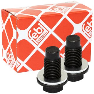 Oil drain plug FEBI 172445 M12 x 1,25 mm  with sealing ring set 2 pieces