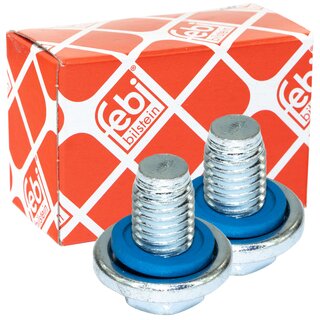 Oil drain plug FEBI 176254 M12 x 1,75 mm with sealing ring set 2 pieces