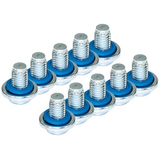 Oil drain plug FEBI 176254 M12 x 1,75 mm with sealing ring set 10 pieces