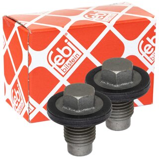 Oil drain plug FEBI 108810 M14 x 1,5 mm with sealing ring set 2 pieces