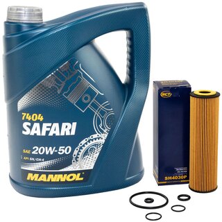 Motor oil set of Engineoil Engine Oil MANNOL 20W-50 Safari API SN/CH-4 5 liters + oil filter SH 4030 P