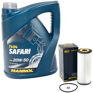Motor oil set of Engineoil Engine Oil MANNOL 20W-50 Safari API SN/CH-4 5 liters + oil filter SH 420 L