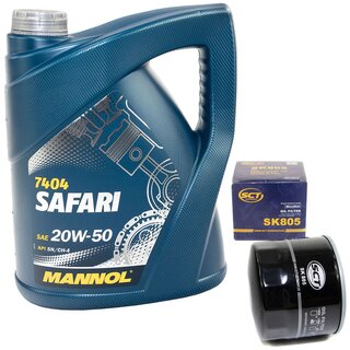 Motor oil set of Engineoil Engine Oil MANNOL 20W-50 Safari API SN/CH-4 5 liters + oil filter SK 805