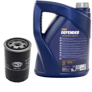 Motor oil set of Engineoil Engine oil semisynthetic MANNOL Defender 10W-40 API SN 5 liters + oil filter SH 4025 P