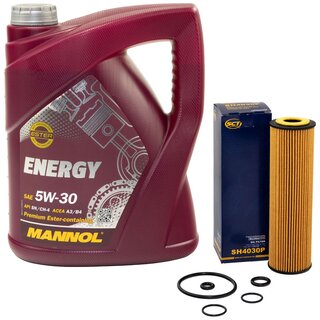 Motor oil set of Engineoil Engine Oil MANNOL Energy 5W-30 API SN/ CH-4 5 liters + oil filter SH 4030 P