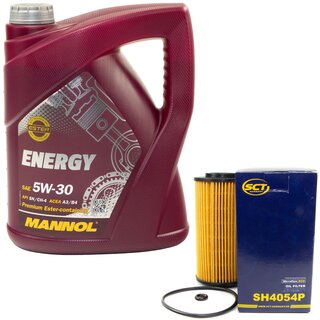 Motor oil set of Engineoil Engine Oil MANNOL Energy 5W-30 API SN/ CH-4 5 liters + oil filter SH 4054 P