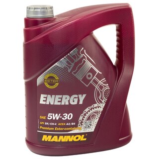 Motor oil set of Engineoil Engine Oil MANNOL Energy 5W-30 API SN/ CH-4 5 liters + oil filter SH 4054 P