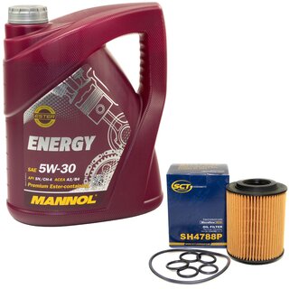 Motor oil set of Engineoil Engine Oil MANNOL Energy 5W-30 API SN/ CH-4 5 liters + oil filter SH 4788 P