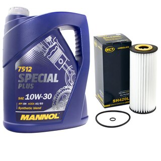 Motor oil set of Engineoil Engine oil MANNOL 10W-30 Special Plus API SN 5 liters + oil filter SH 420 L