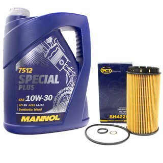 Motor oil set of Engineoil Engine oil MANNOL 10W-30 Special Plus API SN 5 liters + oil filter SH 422 P
