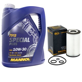 Motor oil set of Engineoil Engine oil MANNOL 10W-30 Special Plus API SN 5 liters + oil filter SH 425 L