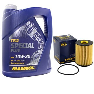 Motor oil set of Engineoil Engine oil MANNOL 10W-30 Special Plus API SN 5 liters + oil filter SH 427 P