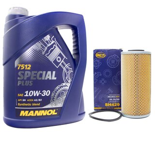 Motor oil set of Engineoil Engine oil MANNOL 10W-30 Special Plus API SN 5 liters + oil filter SH 429