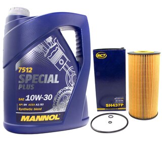 Motor oil set of Engineoil Engine oil MANNOL 10W-30 Special Plus API SN 5 liters + oil filter SH 437 P