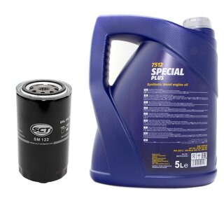 Motor oil set of Engineoil Engine oil MANNOL 10W-30 Special Plus API SN 5 liters + oil filter SM 122
