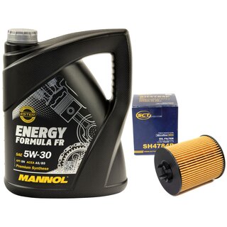 Motor oil set of Engineoil Engine Oil MANNOL 5W30 API SN 5 liters + oil filter SH 4784 P