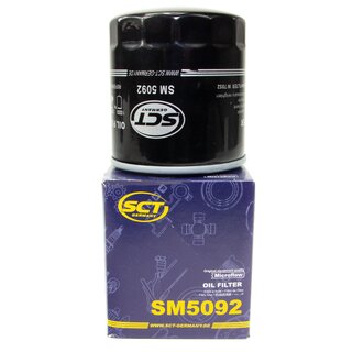 Motor oil set of Engineoil Engine oil MANNOL 5W-30 Longlife API SN 5 liters + oil filter SM 5092