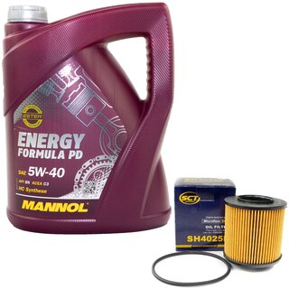 Motor oil set of Engineoil Engine oil MANNOL Energy Formula PD 5W-40 API SN 5 liters + oil filter SH 4025 P