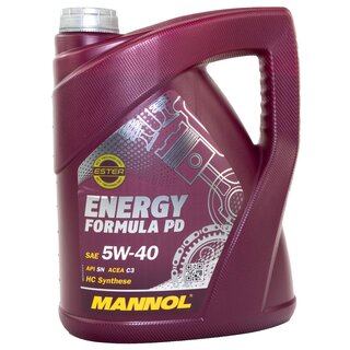 Motor oil set of Engineoil Engine oil MANNOL Energy Formula PD 5W-40 API SN 5 liters + oil filter SH 4025 P