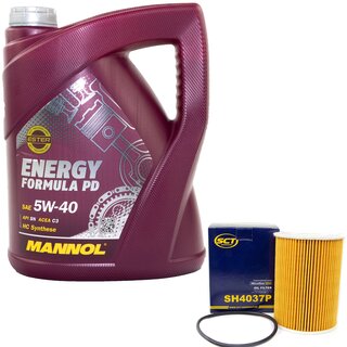 Motor oil set of Engineoil Engine oil MANNOL Energy Formula PD 5W-40 API SN 5 liters + oil filter SH 4037 P